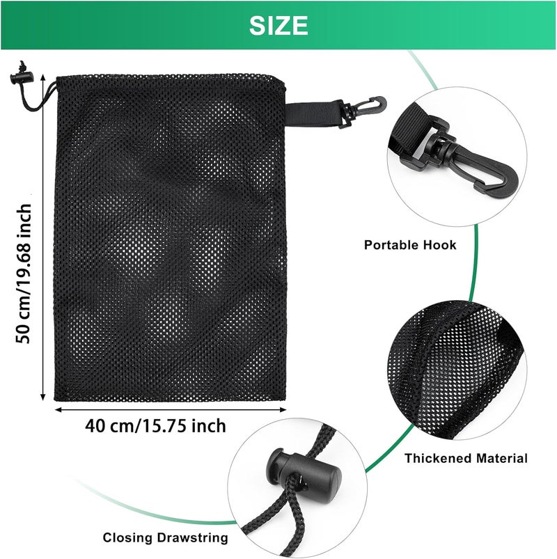 Riuog 10 PCS With Clips Mesh Drawstring Bags, Portable Nylon Storage Bags for toy,Sports Storage,Outdoor activities etc. (15.7x19.7in) - Image 2